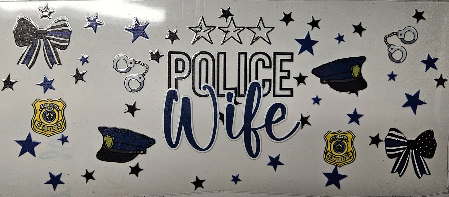 16 oz Wrap Police Wife W/ Stars