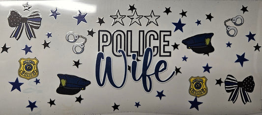 16 oz Wrap Police Wife W/ Stars