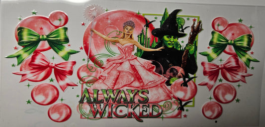 16 oz Wrap Pink/Green Witch Characters