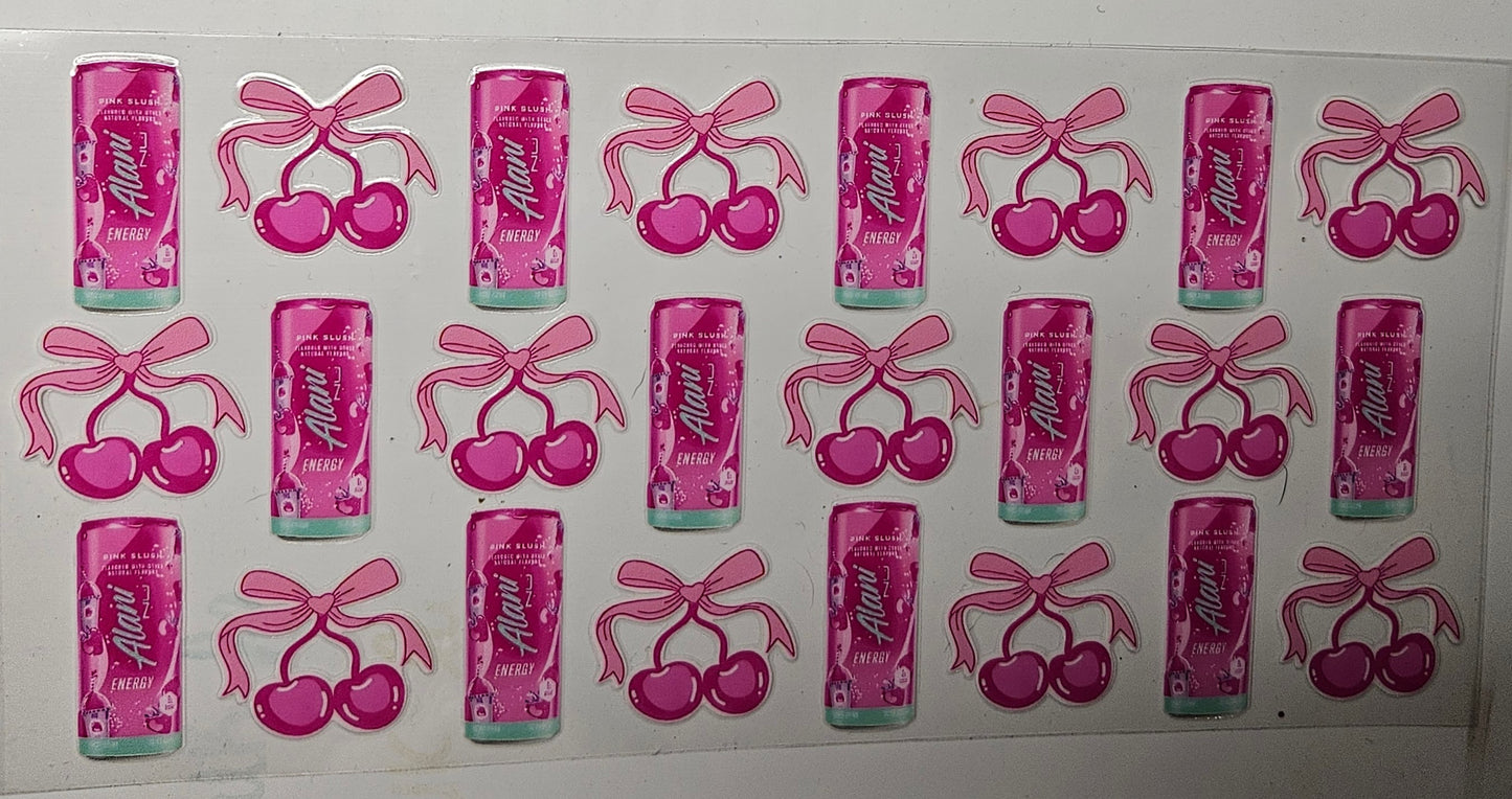 16 oz Wrap Energy Drink W/ Pink Cherries