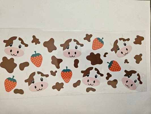 16 oz Wrap Brown Cow and Strawberries