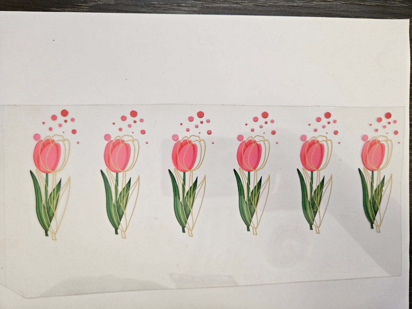 16 oz Wrap Pink W/ Green Tulip