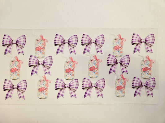 16 oz Wrap Cream Soda with Purple Bows