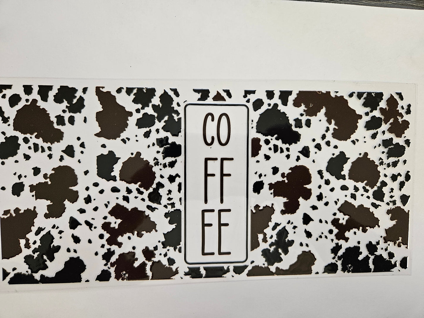 16 oz Wrap Coffee Cow Print