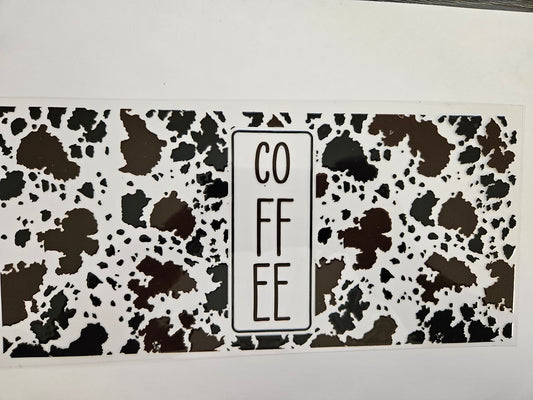 16 oz Wrap Coffee Cow Print