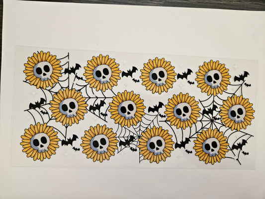 16 oz Wrap Sunflower Skull W/ Bats