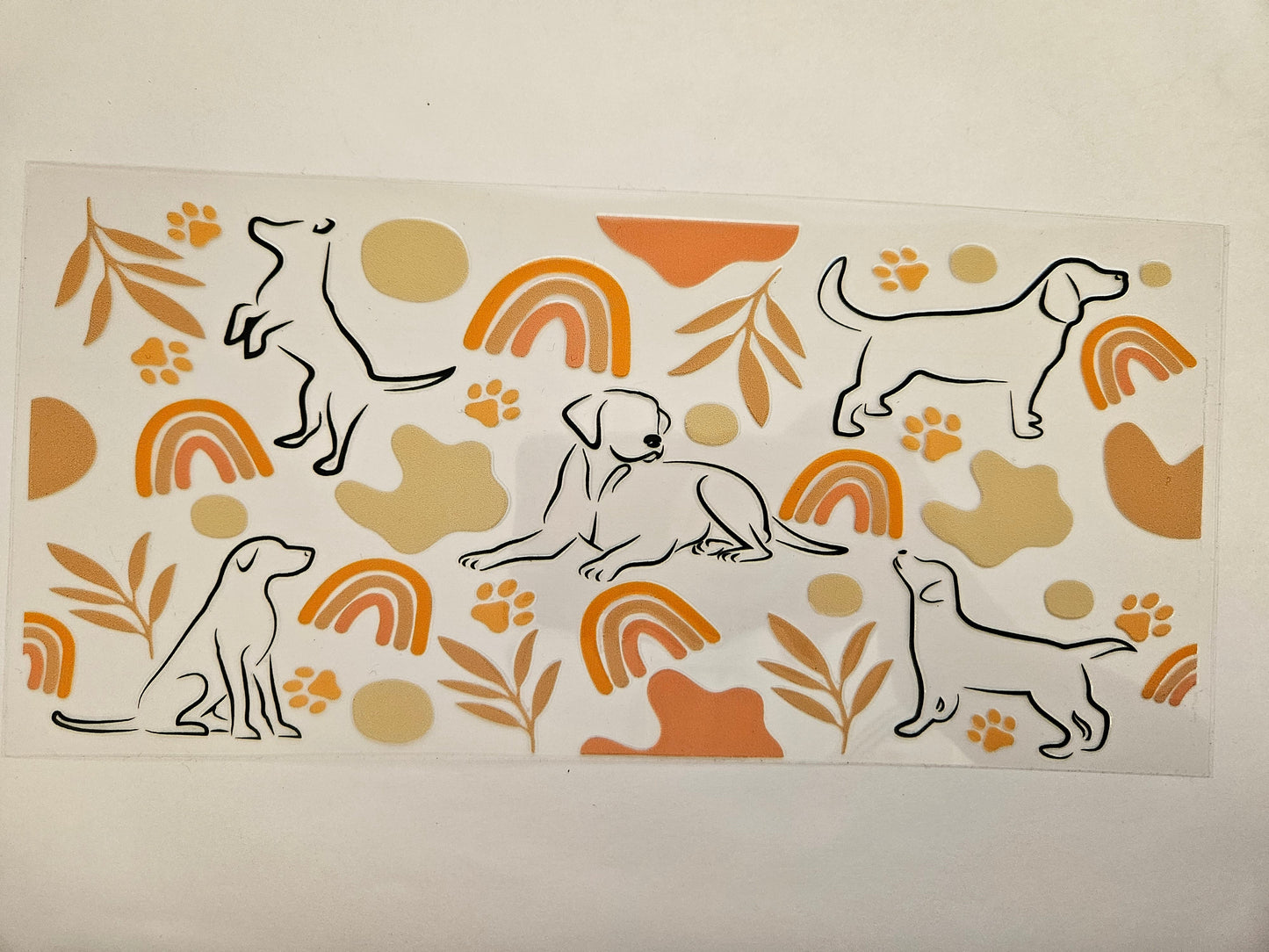 16 oz Wrap Orange Dog W/ Rainbows