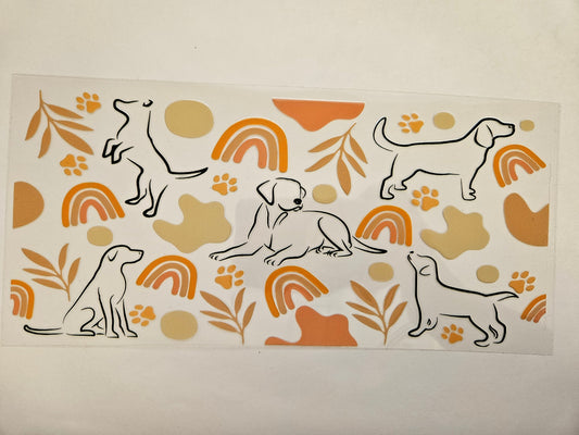 16 oz Wrap Orange Dog W/ Rainbows