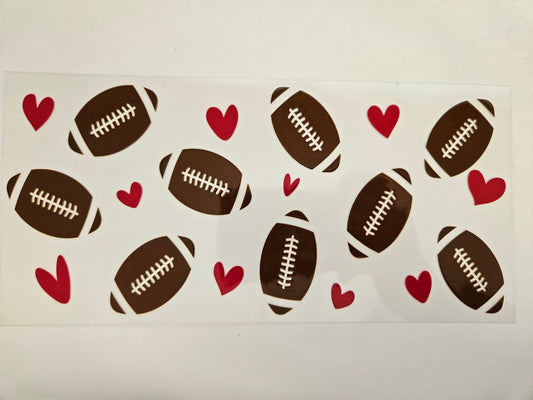 16 oz Wrap Football W/ Hearts