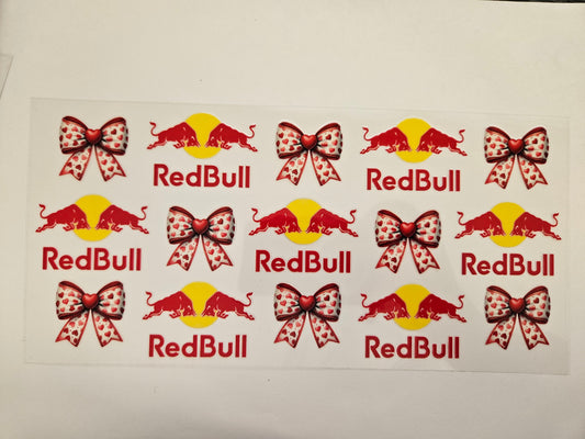 16 oz Wrap Red Bull W/ Leopard Bow