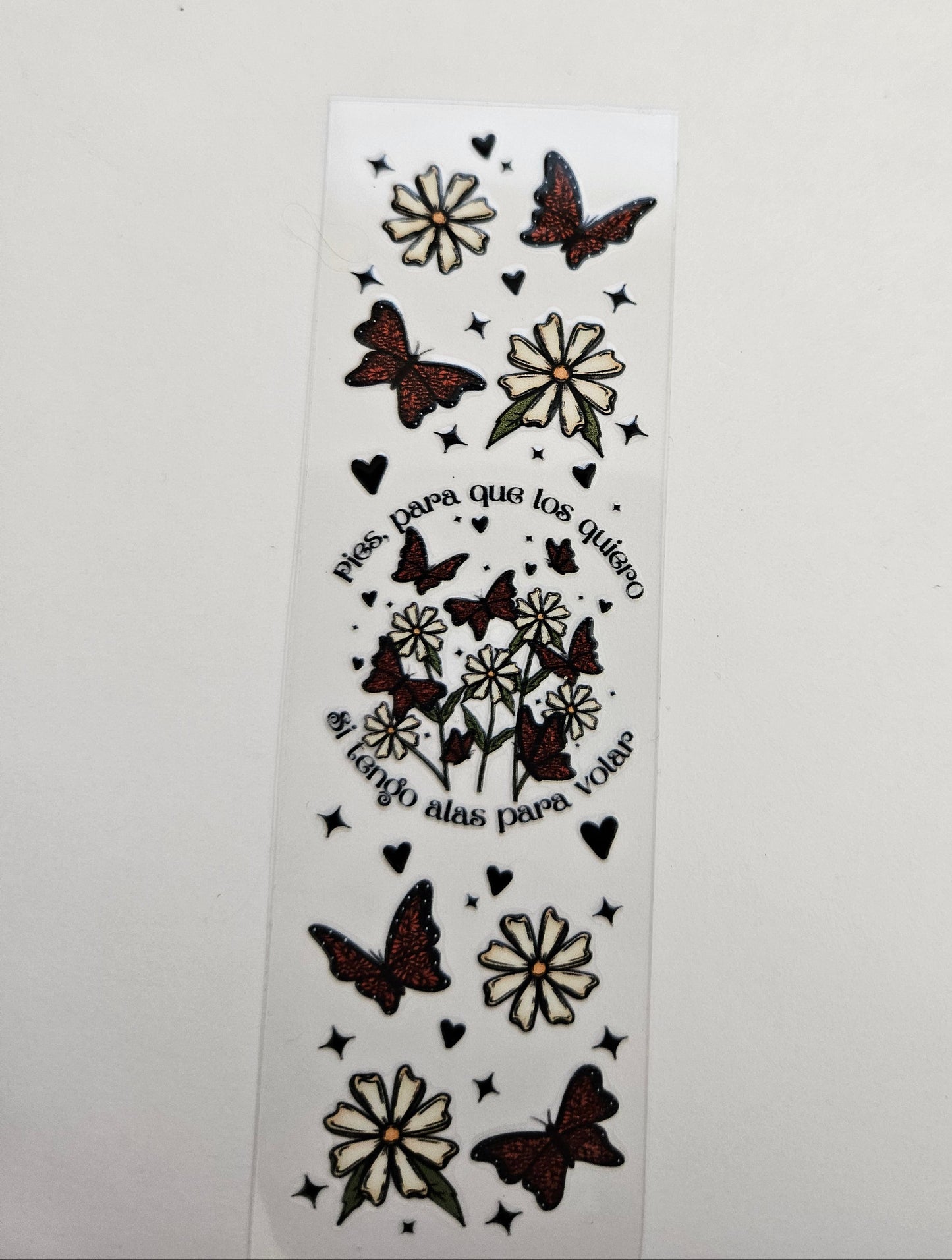 Pen/Bookmark Wrap Black and White Butterfly W/ Flowers