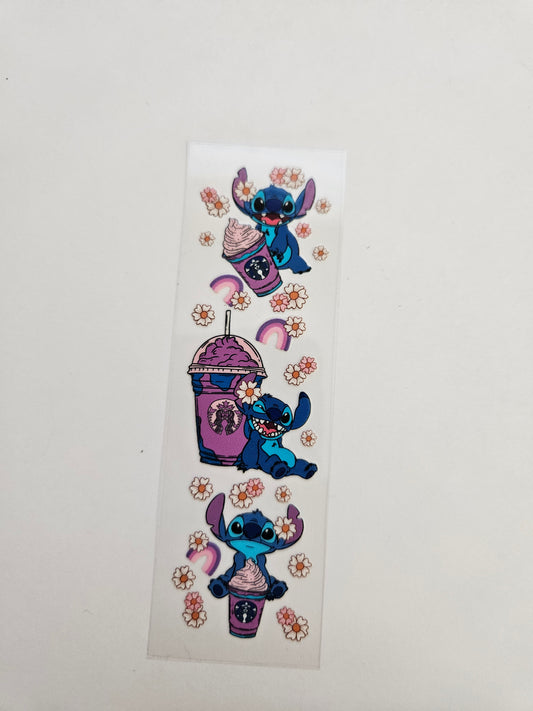 Pen/Bookmark Wrap Little Blue Character W/ Drinks