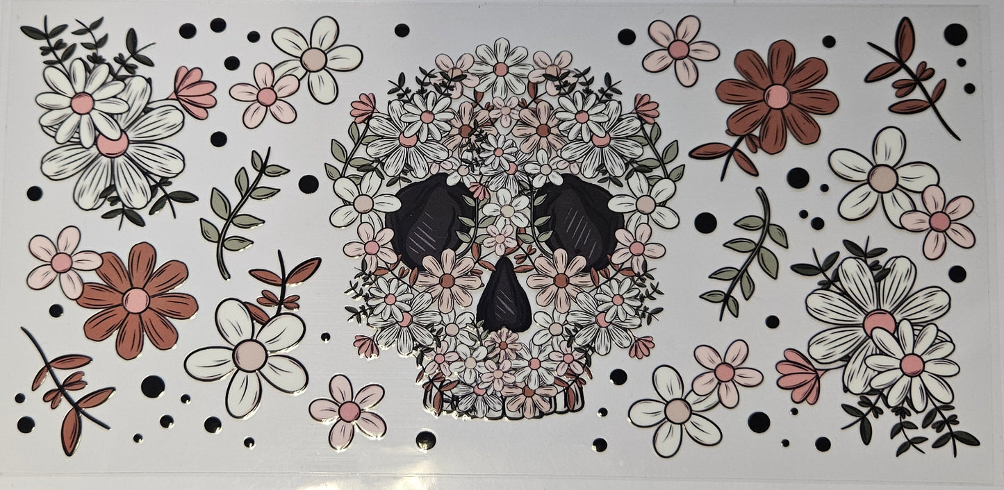 16 oz Wrap Skull Floral