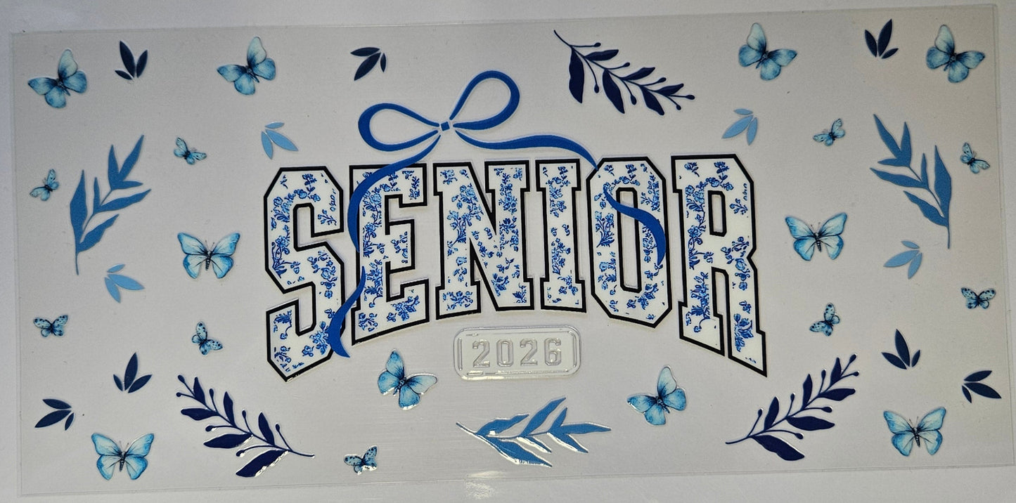 16 oz Wrap Senior Blue Bow 26