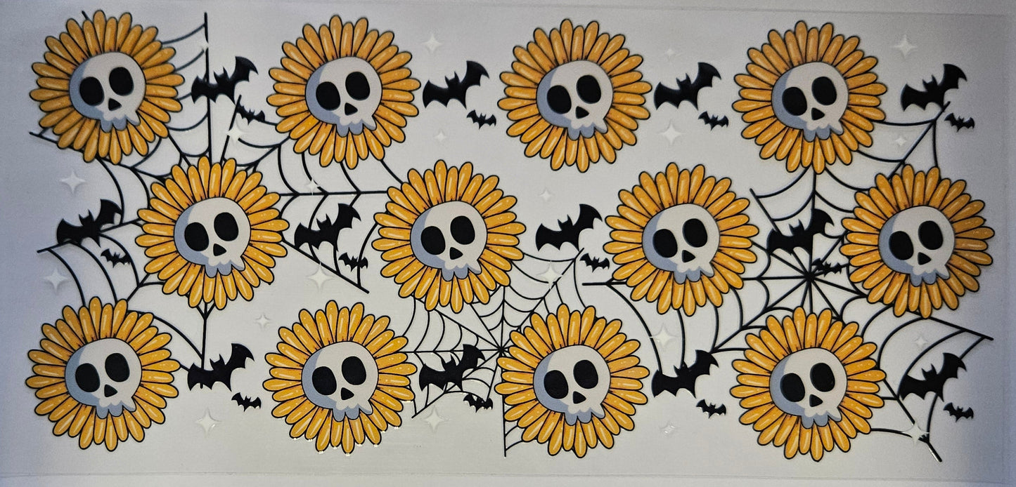 16 oz Wrap Sunflower Skull