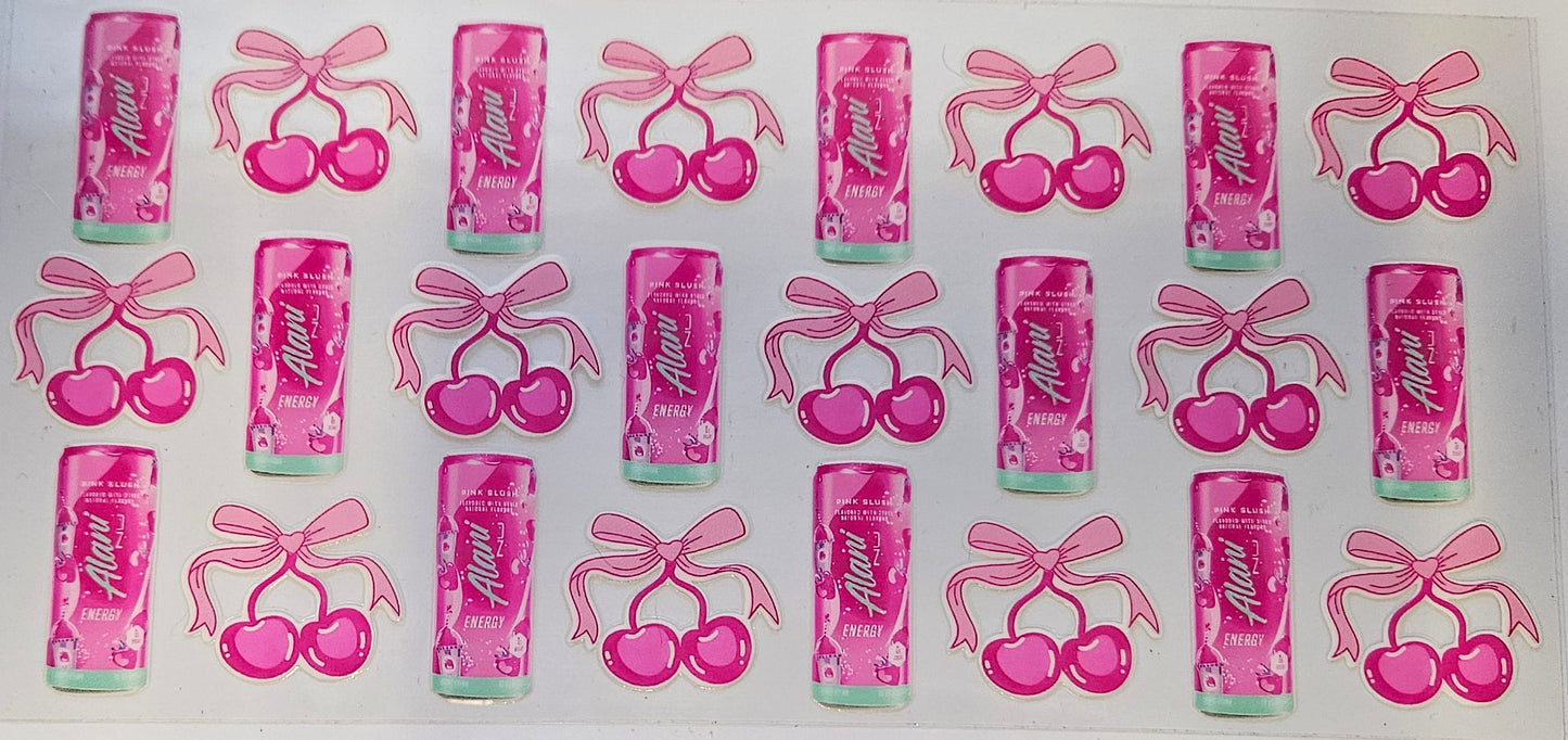 16 oz Wrap Pink Alani W/ Cherrie Bows