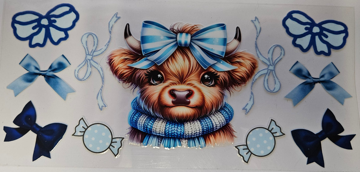 16 oz Wrap Blue Plaid Cow