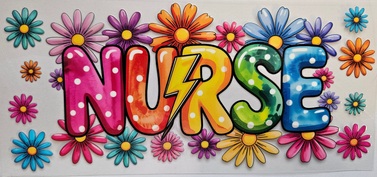 16 oz Wrap Nurse Colorful Flowers