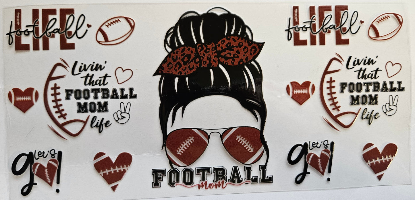 16 oz Wrap Football Messy Buns