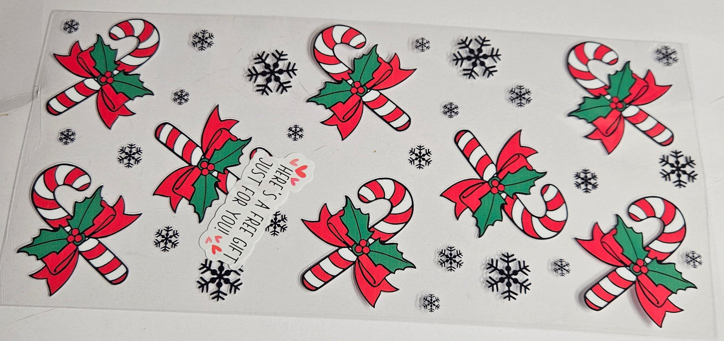 16 oz Wrap Candy Cane Christmas