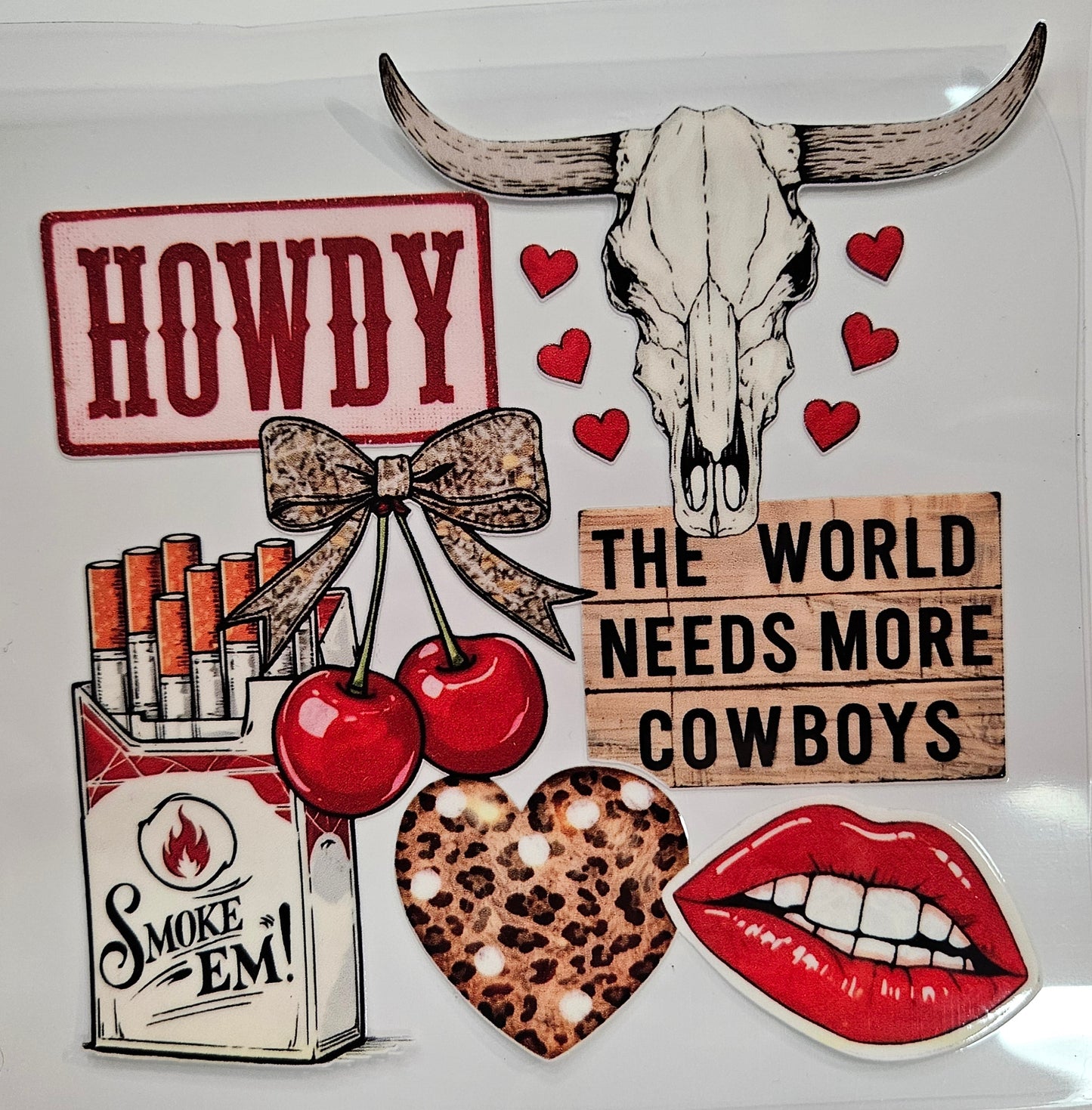 40 oz Decal Howdy Cow Skull