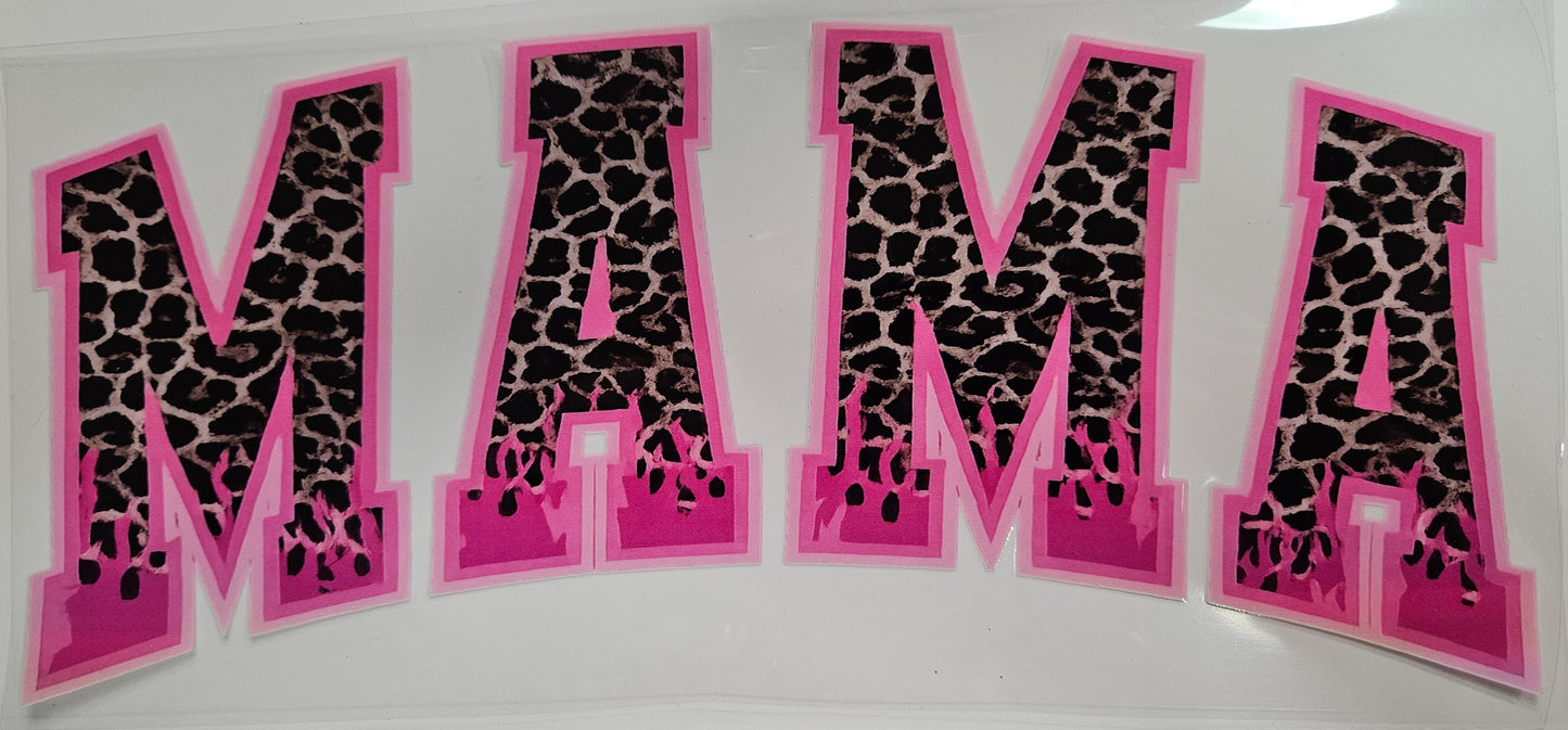 40 oz Wrap MAMA Leopard Pink Flame
