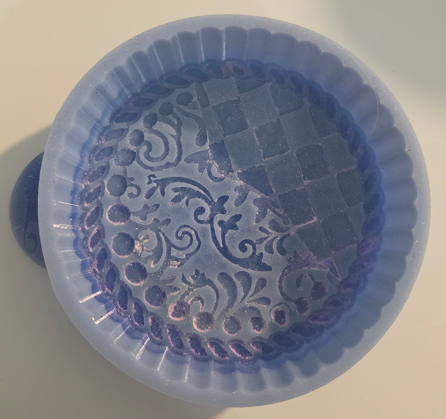 Mold Checkered Tooled Leather Circle