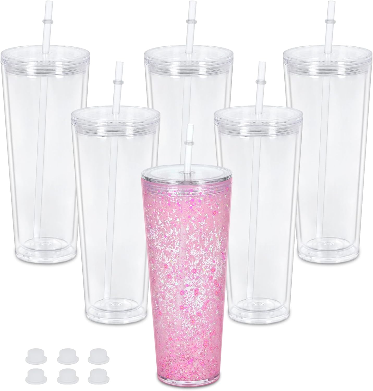 24 oz Acrylic Snow Globe Tumbler