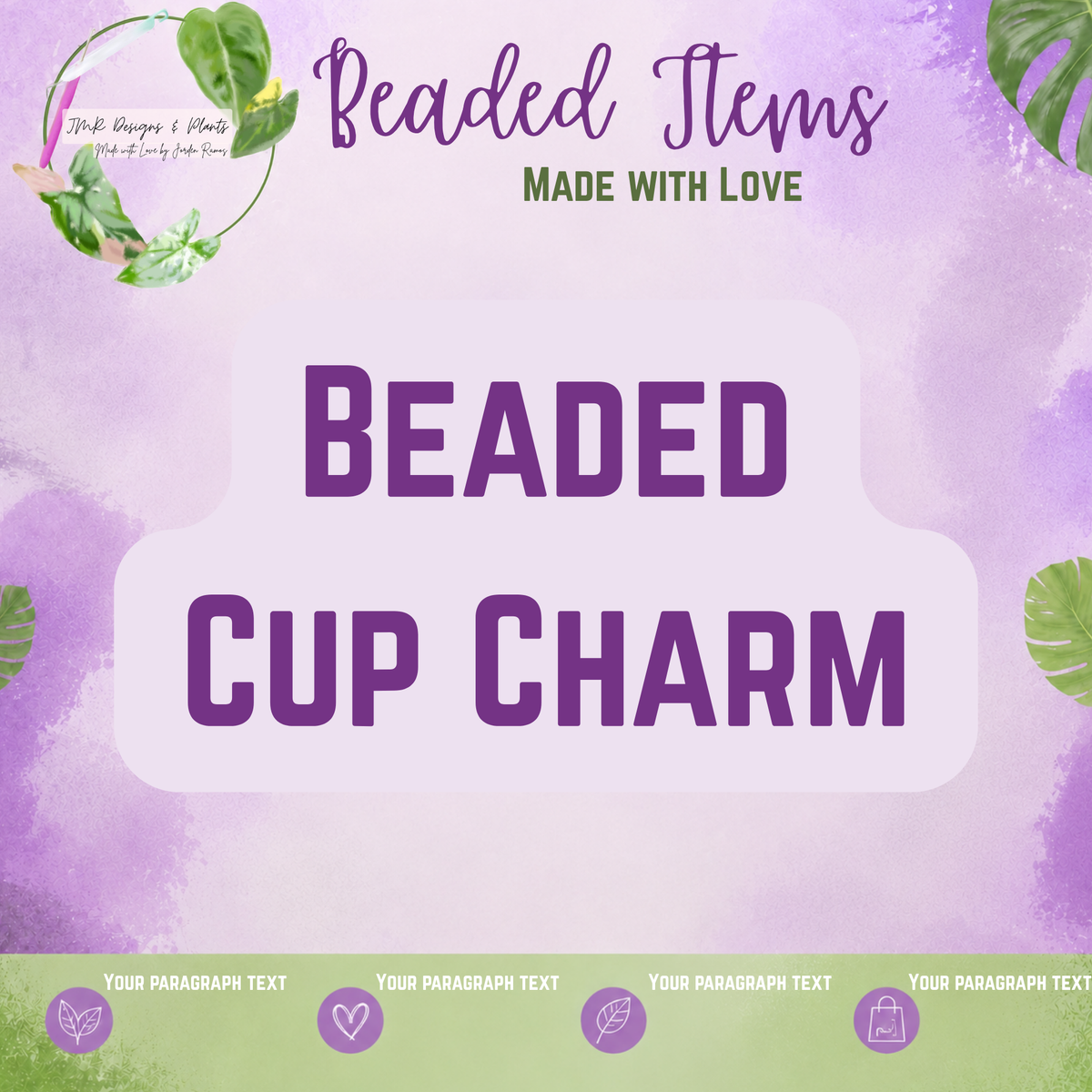 Beaded Cup Charm