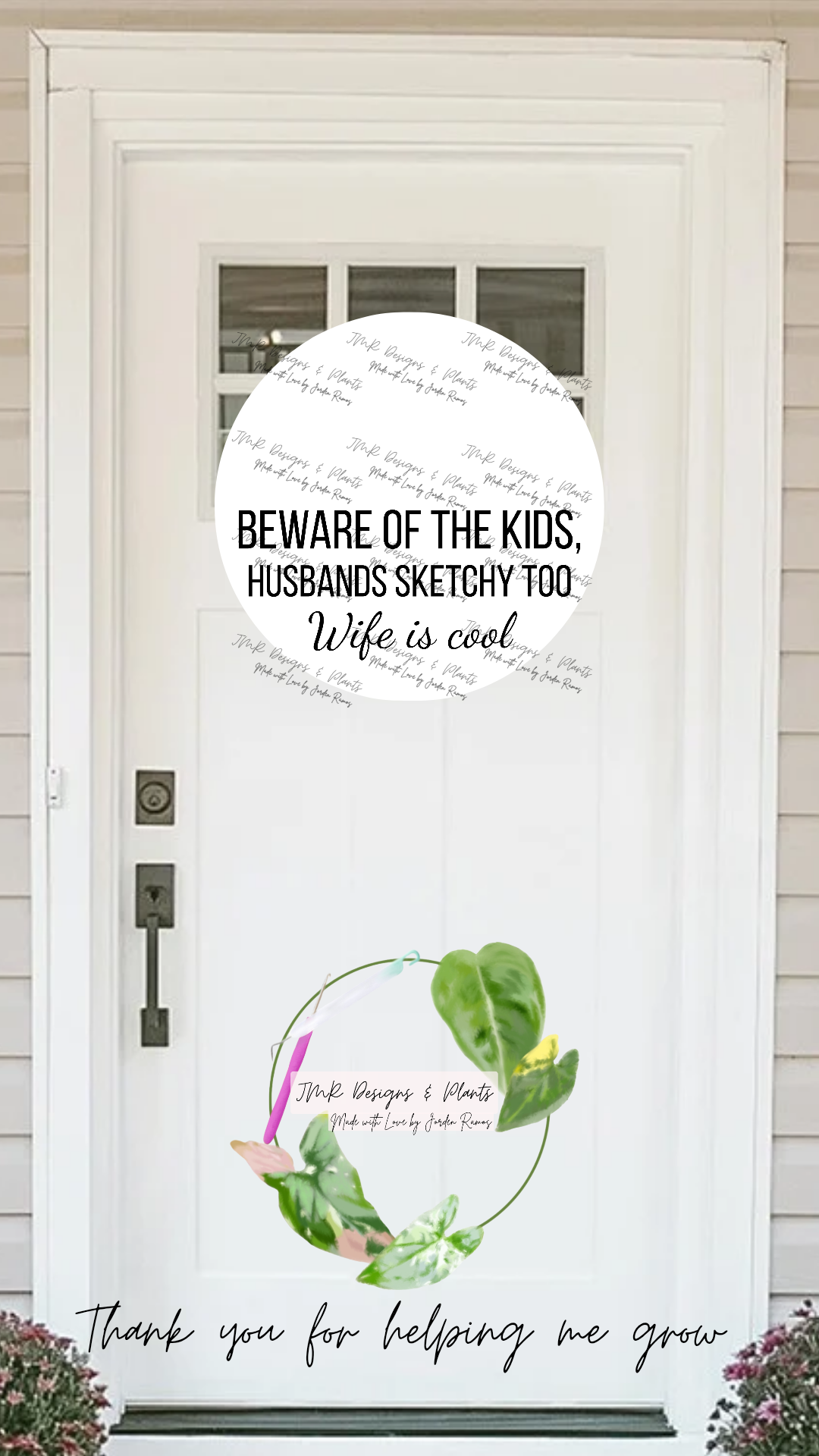 12"/14" Circle Welcome Sign Design Beware of the Kids