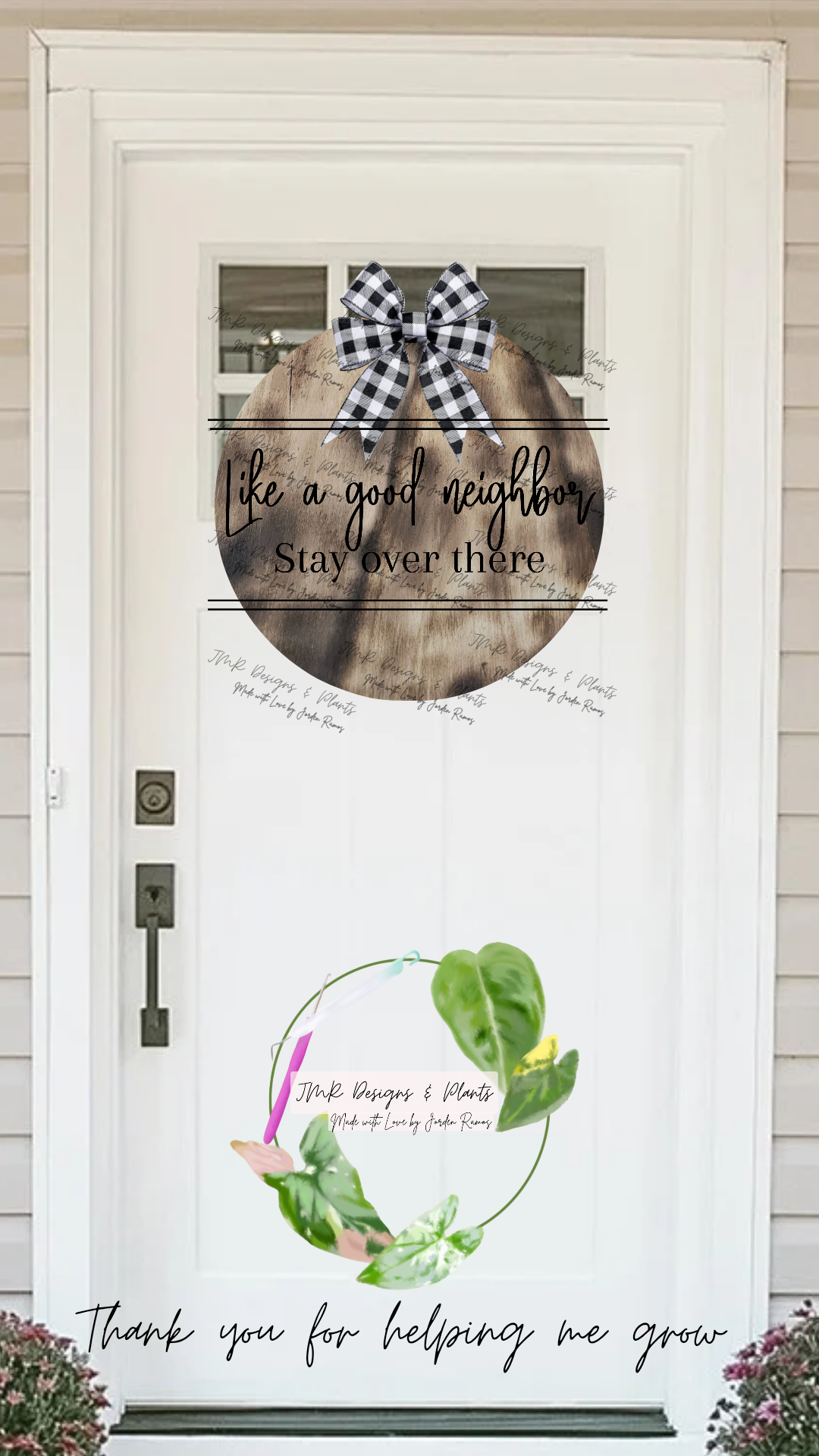 12"/14" Circle Welcome Sign Design Like a good neighbor, Stay over there