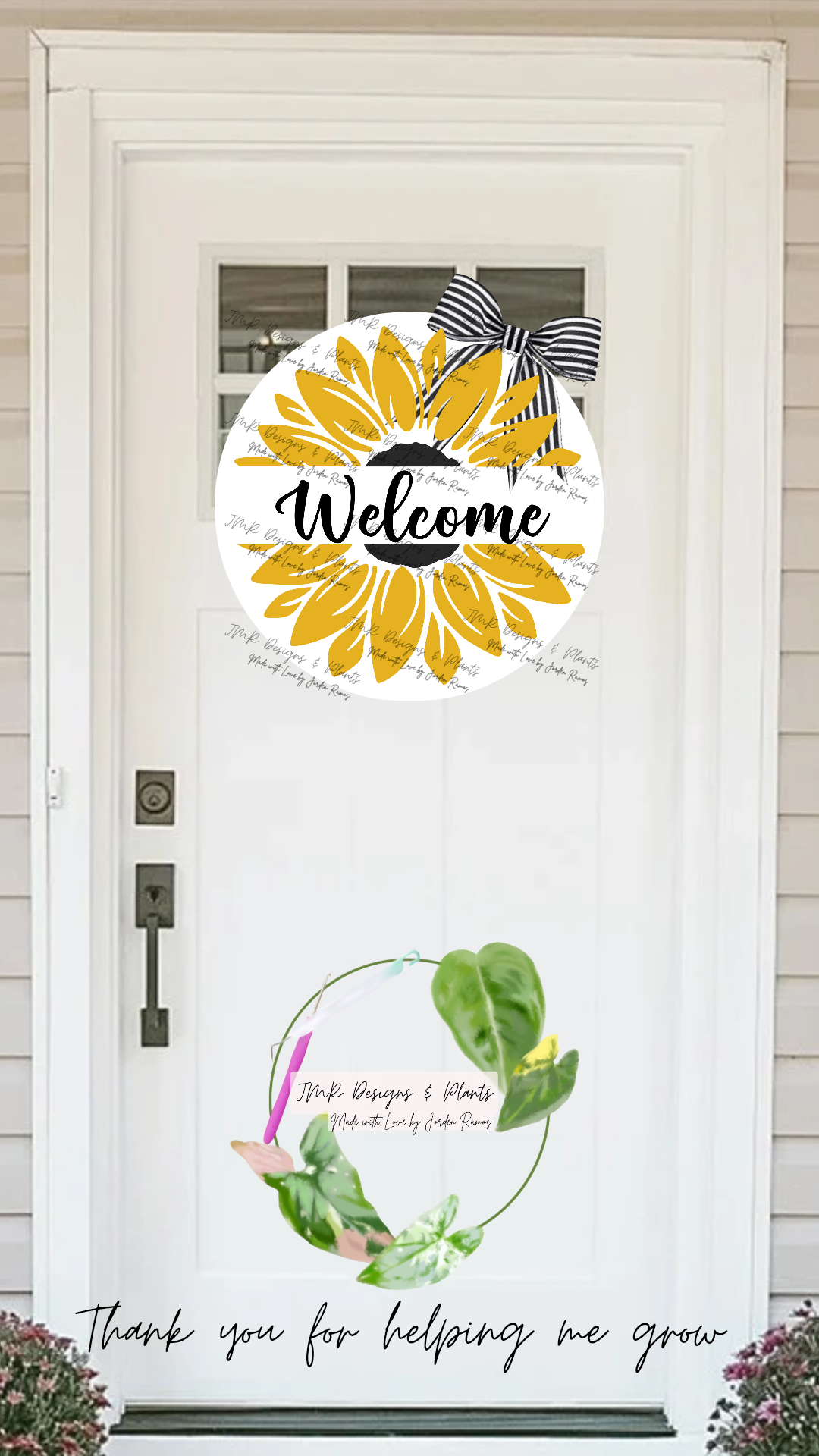 12"/14" Circle Welcome Sign Design Sunflower Welcome