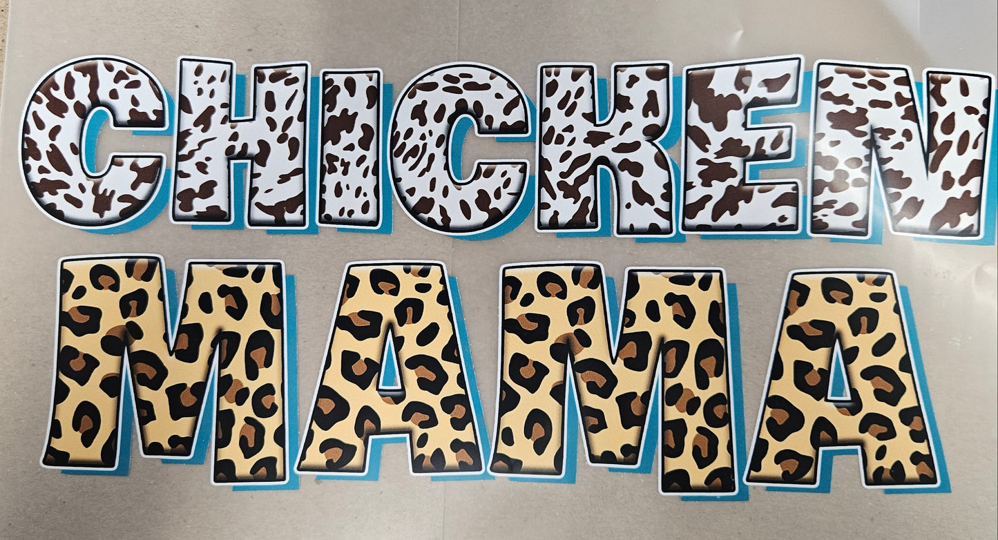 DTF Apparel Chicken Mama Leopard Print