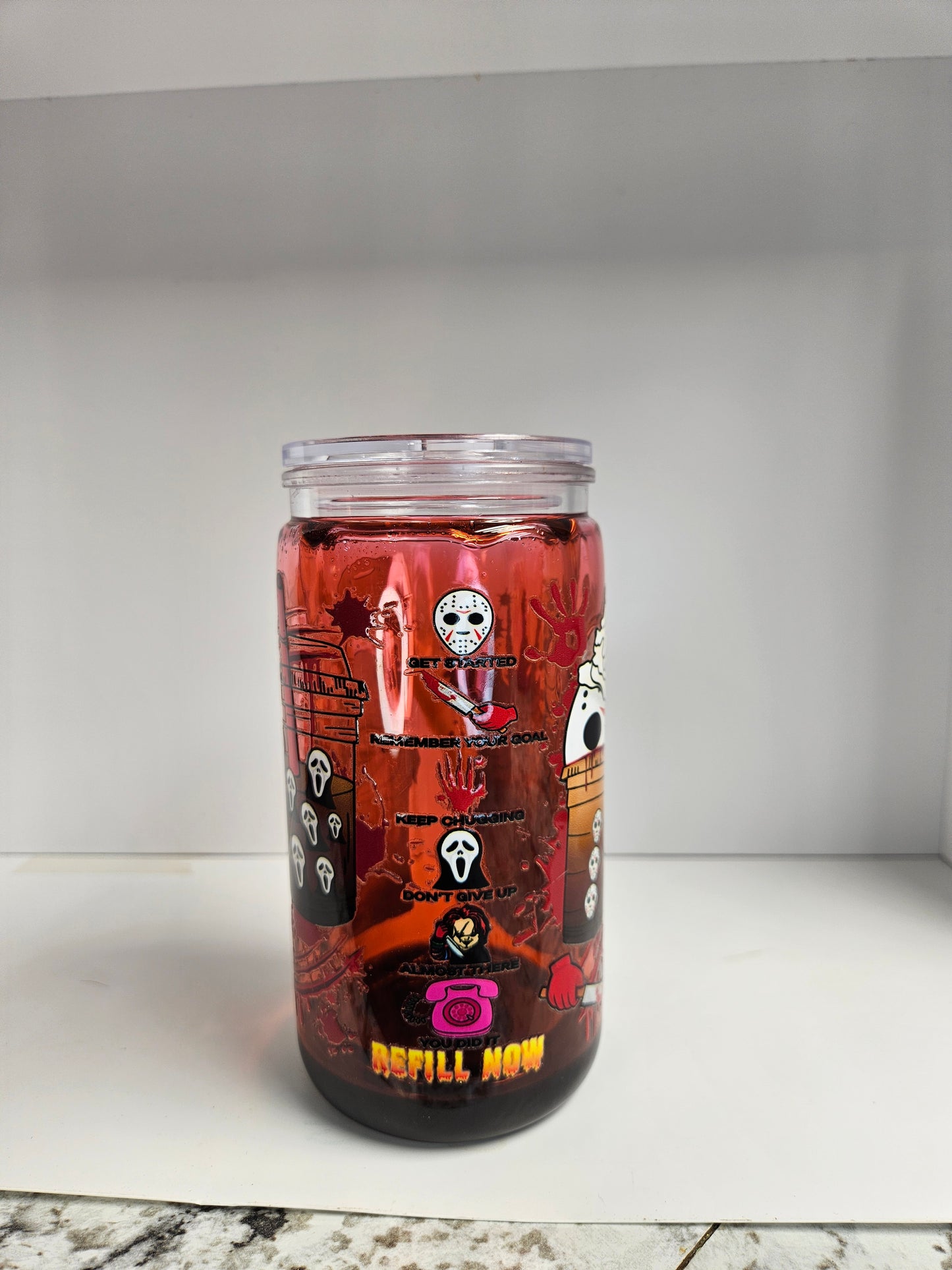 16 oz Snow Globe Tumbler "Spooky Drinks"