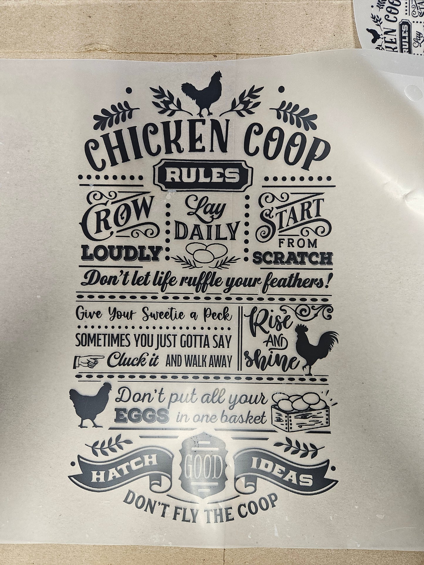 DTF Apparel Chicken Coop Rules
