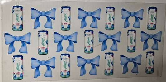 16 oz Wrap Energy Drink W/ Blue Bows