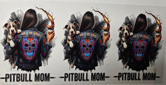 16 oz Wrap Pit bull Mom W/ Coffee