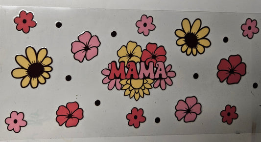 16 oz Wrap Mama W/ Pink and Yellow Flowers