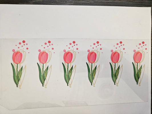 16 oz Wrap Pink Tulip W/ Green