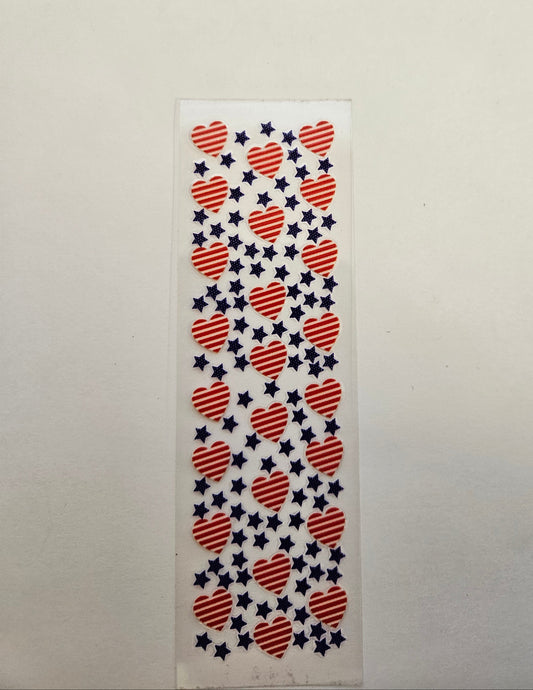 Pen/Bookmark Wrap Red, White and Blue Hearts