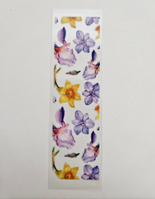Pen/Bookmark Wrap Purple and Yellow Flowers