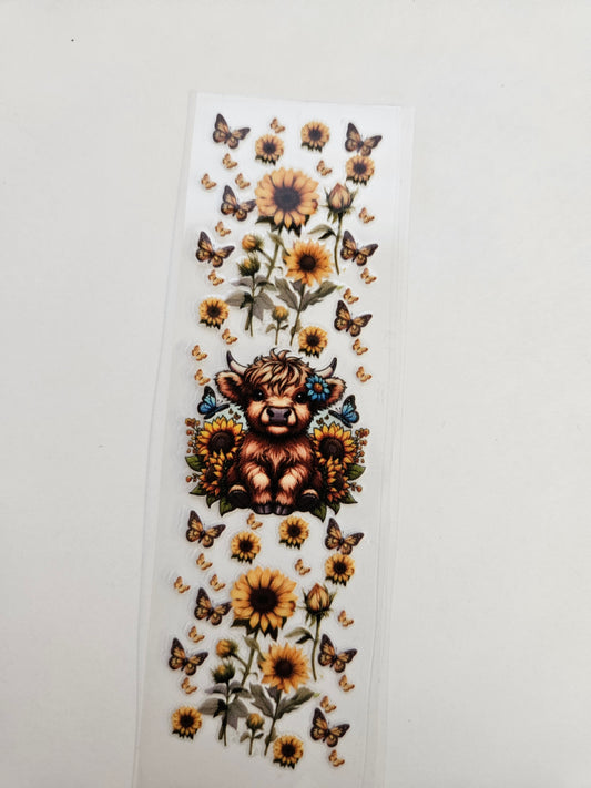 Pen/Bookmark Wrap Cow W/ Sunflower and Butterflies
