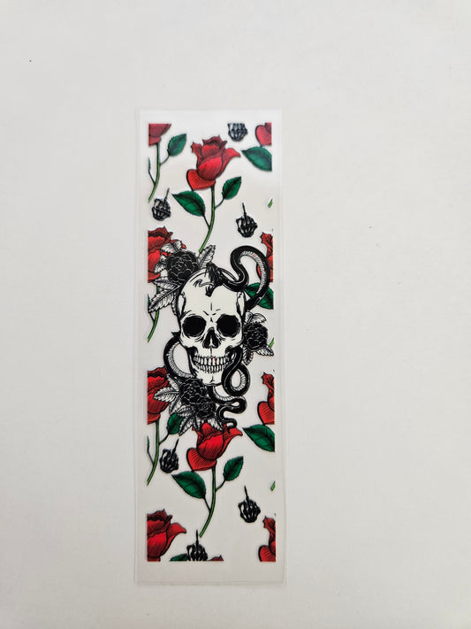Pen/Bookmark Wrap Skull W/ Roses and Snakes