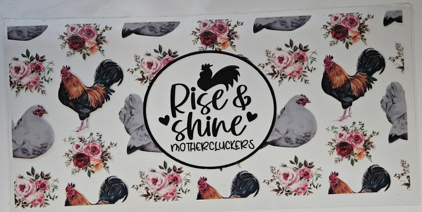 16 oz Wrap Rise & Grind Muthercluckers