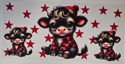 16 oz Wrap Cow W/ Red Flannel and Stars