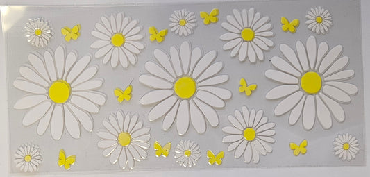 16 oz Wrap White and Yellow Daises