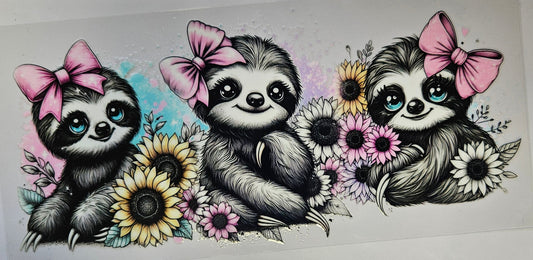 16 oz Wrap Floral Sloth