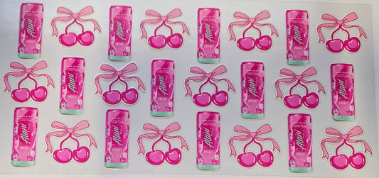 16 oz Wrap Pink Alani W/ Cherrie Bows