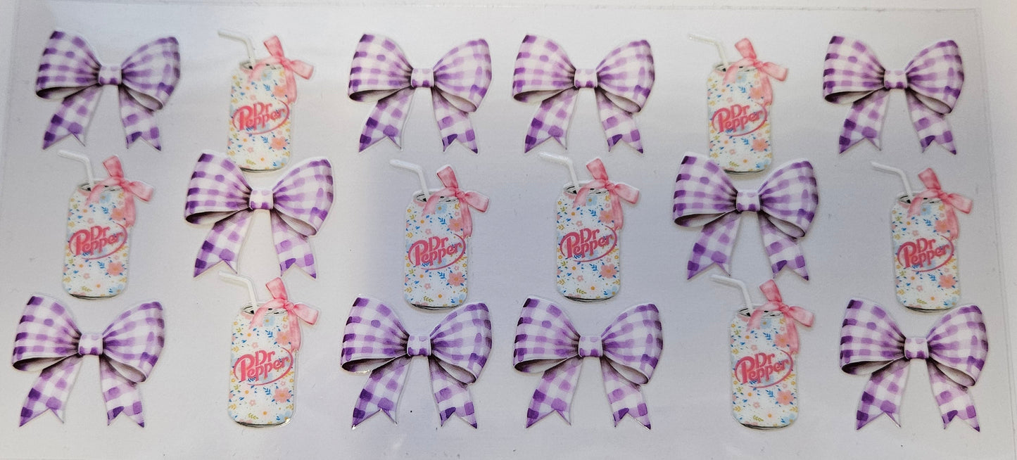 16 oz Wrap Dr Pepper W/ Purple Bows