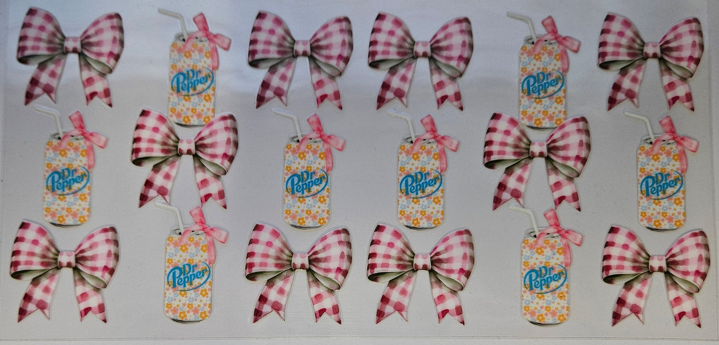 16 oz Wrap Dr Pepper Floral W/ Bows